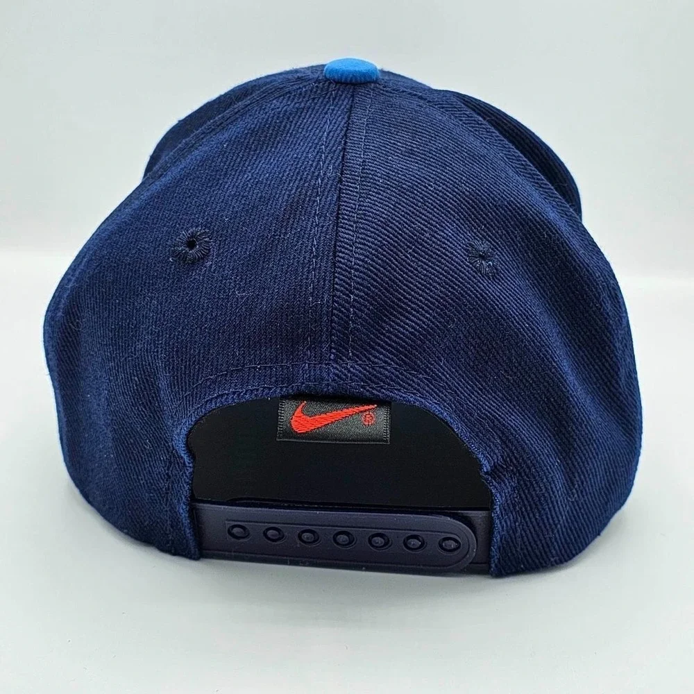 Nike Vintage 90s Blue Snapback Hat Navy & Blue Baseball Style Cap Stitched Logo